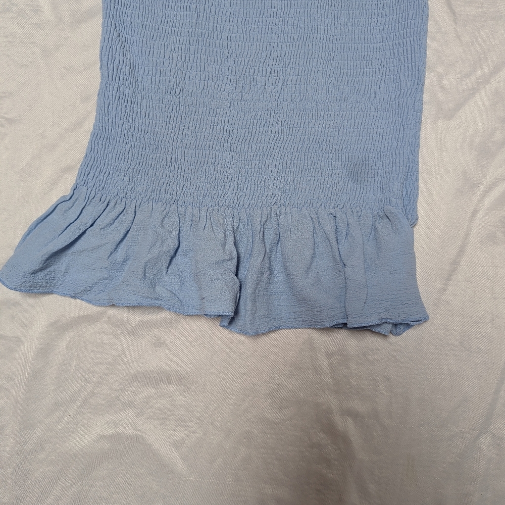 Baltic Born Alana Smocked Midi Dress With Puff Sleeves Blue Bump Friendly - Picture 4 of 7